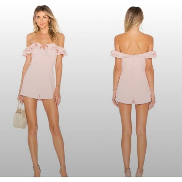 Superdown Jada Pink Ruffled Romper NWT size medium - Picture 1 of 6